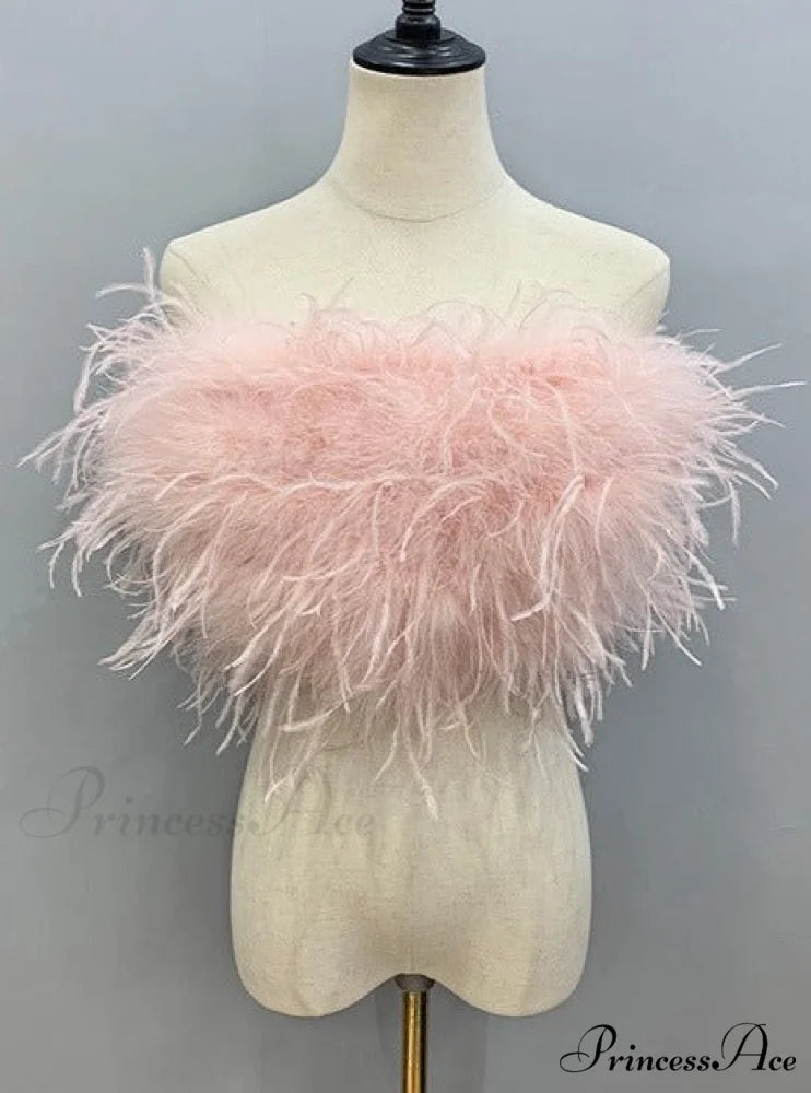 JENNA FEATHER BLOUSE Pink / XS