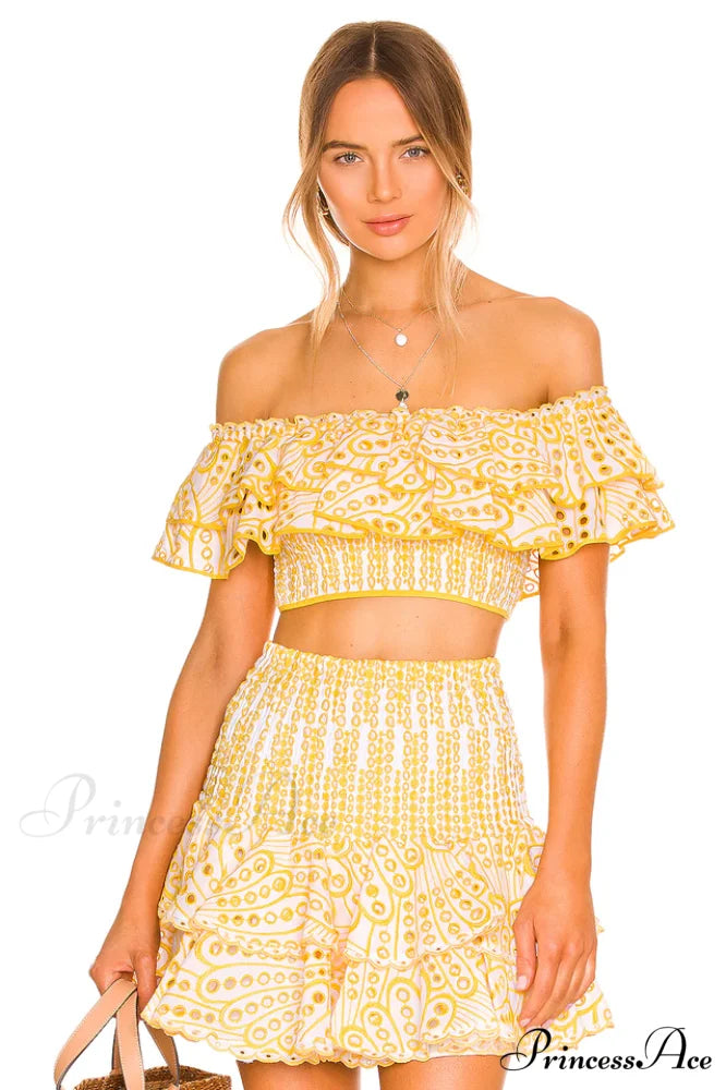 Jessica Bara Stylish Vanessa Ruffle Set S / Yellow