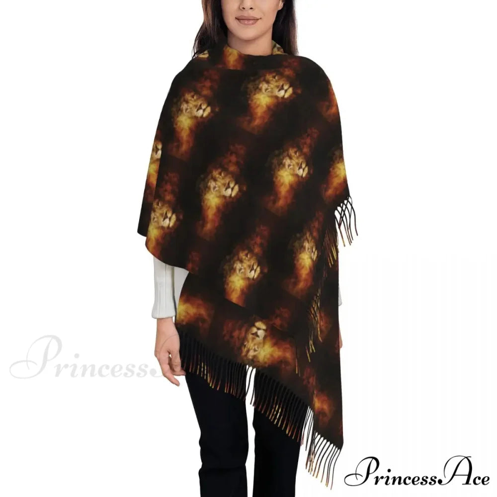 Jesus Saved My Life Warm Winter Christian Faith Shawl Wrap Scarf ORANGE / 72x197cm