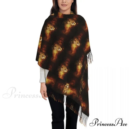 Jesus Saved My Life Warm Winter Christian Faith Shawl Wrap Scarf ORANGE / 72x197cm