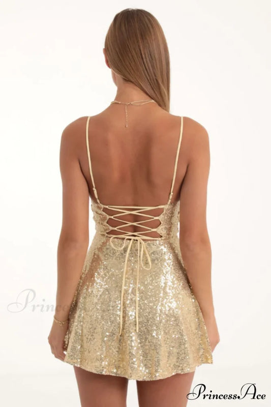 Jewel Sequin Stylish Cowl Neck Dress