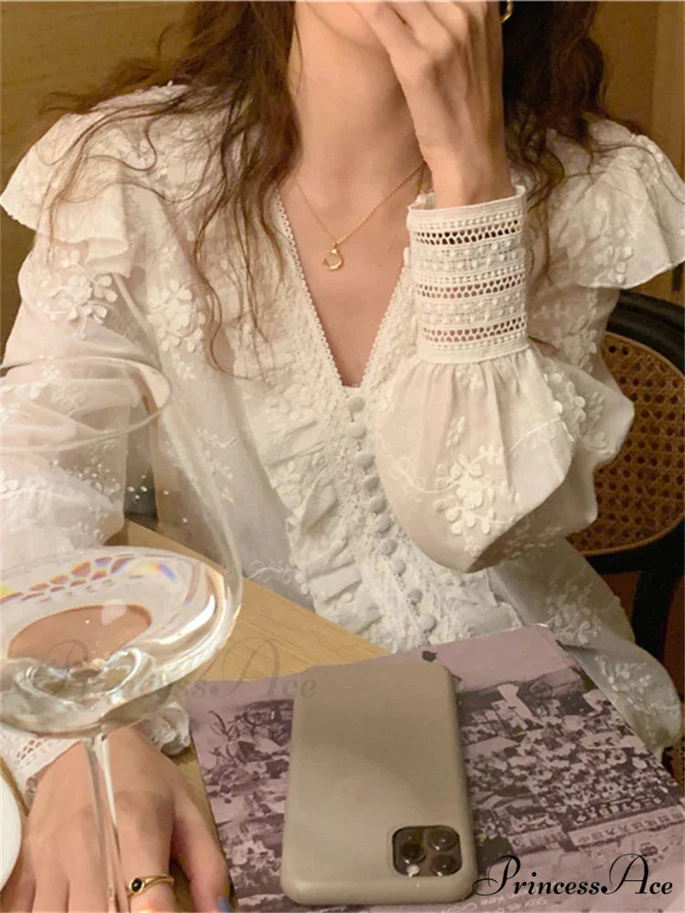 JOANE Elegant BLOUSE White / S