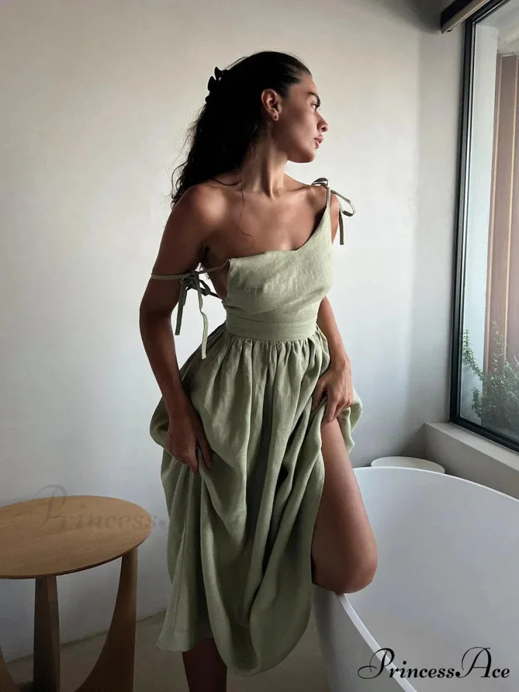 JOELLU Elegant MAXI DRESS Light green / S