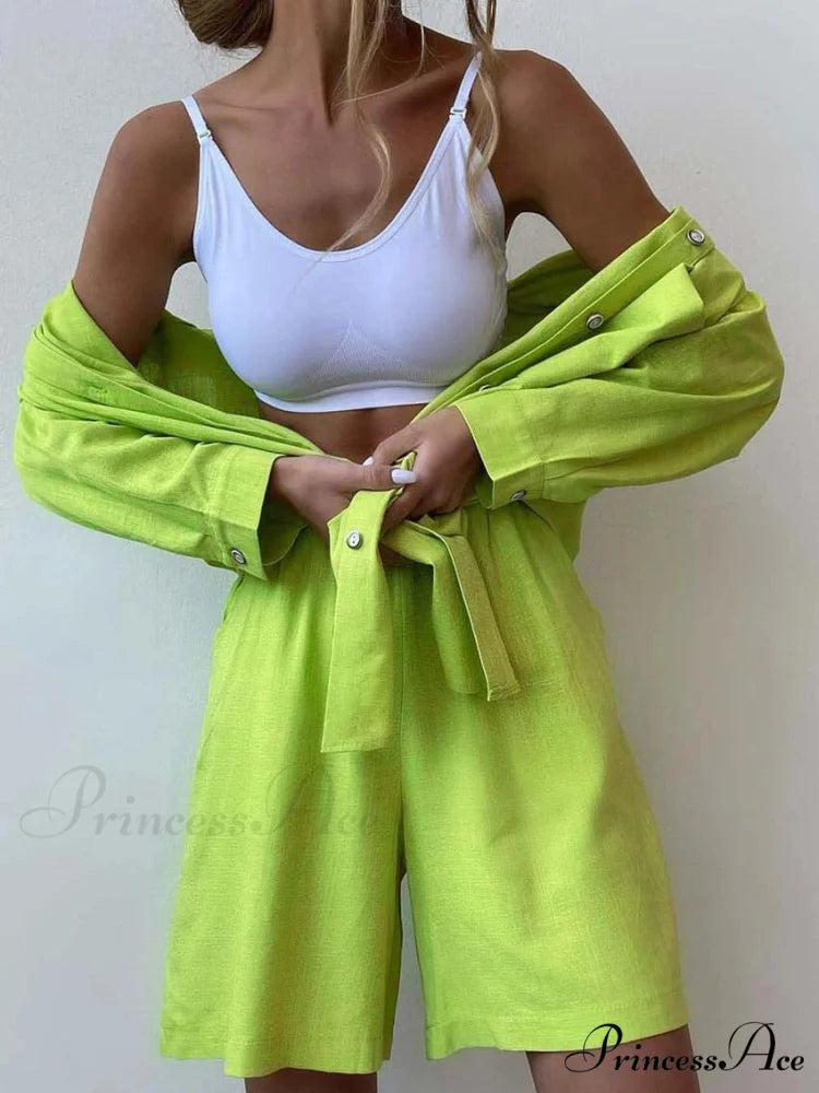 JOHANNE Elegant CO-ORD SET Green / M