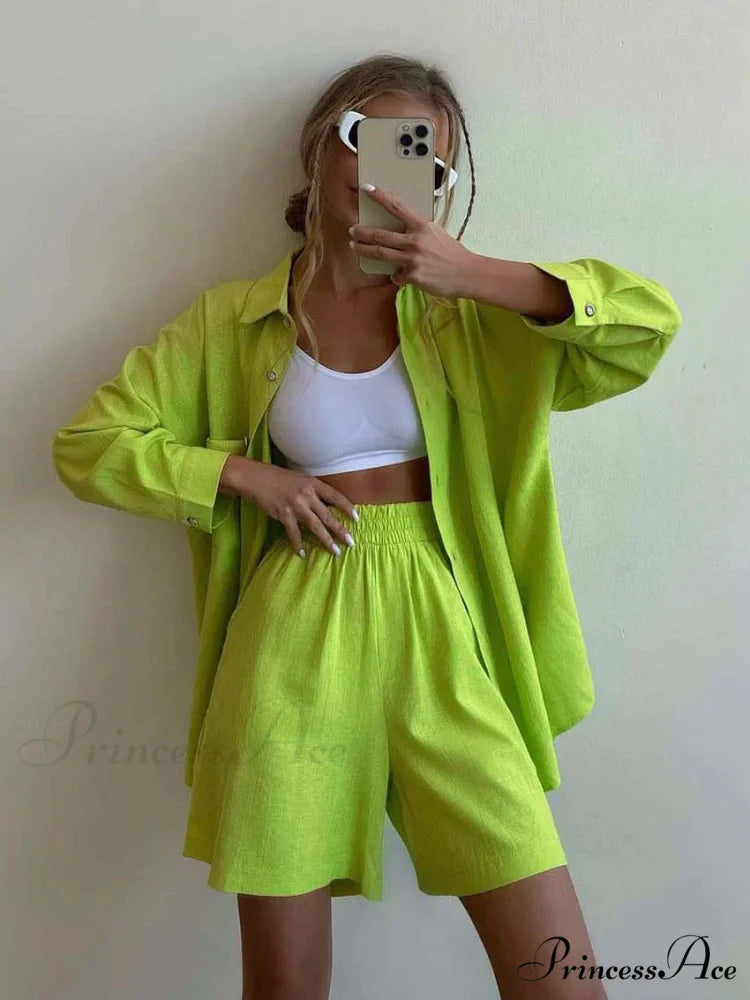 JOHANNE Elegant CO-ORD SET Green / S