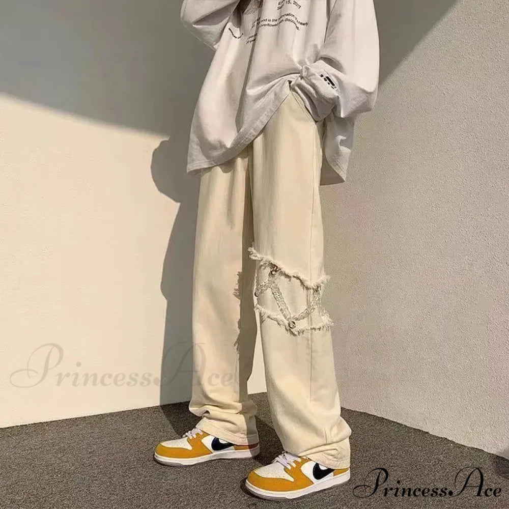 Joined Chain Stretchy Waist Trousers APRICOT / M (46-55kg) pants-241228