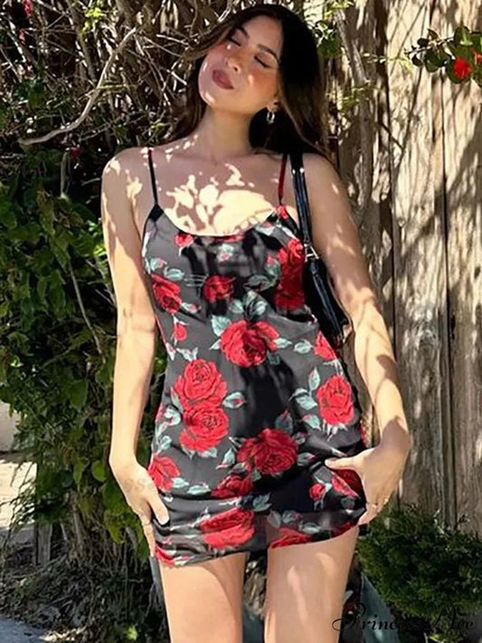 Joined U-Neck Suspender Mini Dress minidress-250223