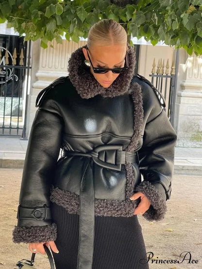 Joining Thickened Cozy Leather Jacket coats-241228