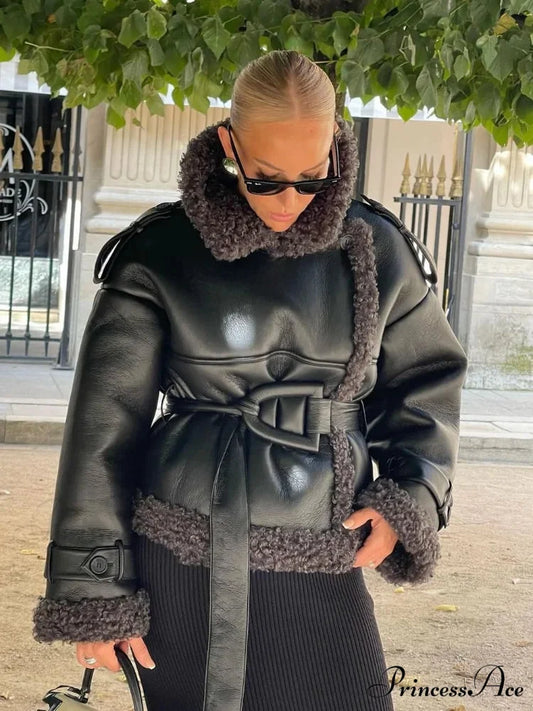 Joining Thickened Cozy Leather Jacket coats-241228