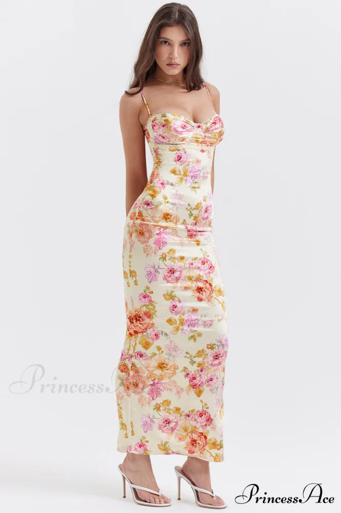 Josefina Ivory Stylish Floral Maxi Dress