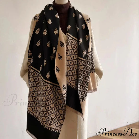Journey Poncho Cozy Cashmere Blanket Scarf black / One Size scarf-241228