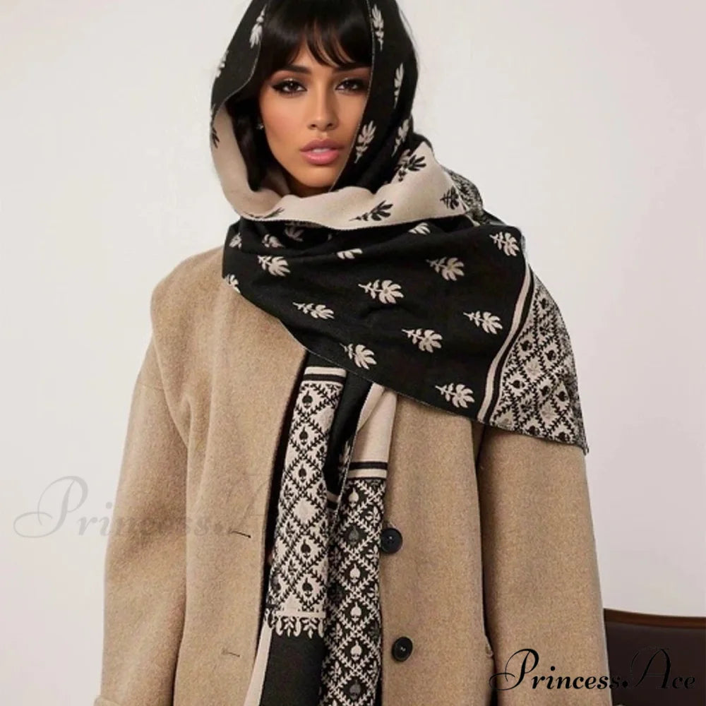 Journey Poncho Cozy Cashmere Blanket Scarf black / One Size scarf-241228