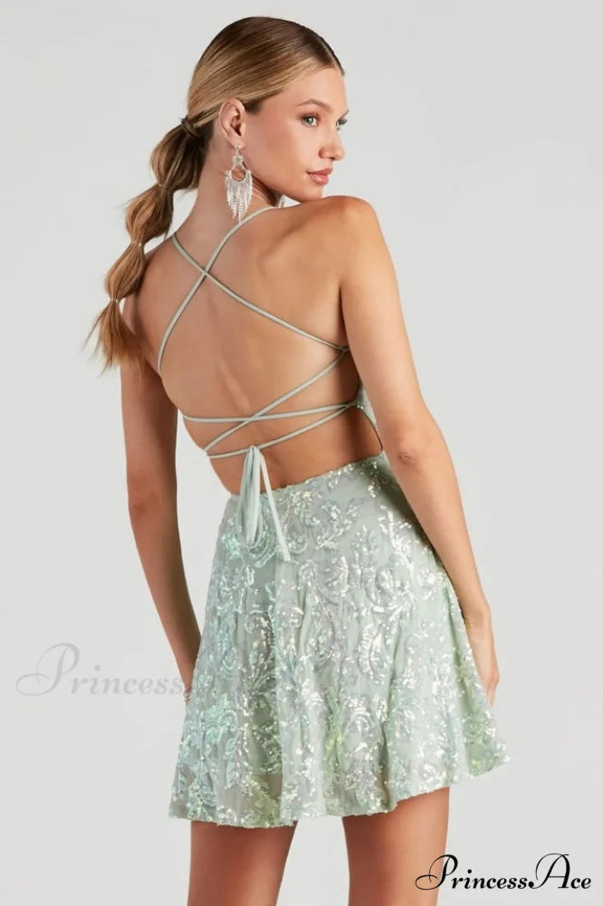 Julianna Sleeveless Stylish Sequin Party Dress