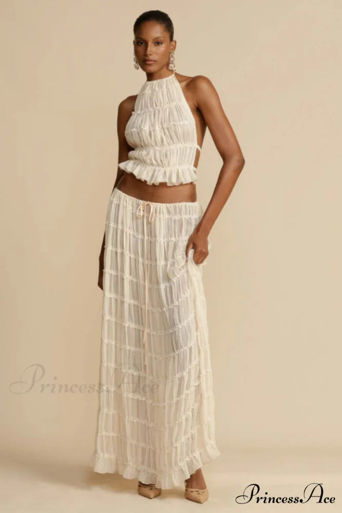 Julie Bella Top Charming & Skirt Set S / Ivory