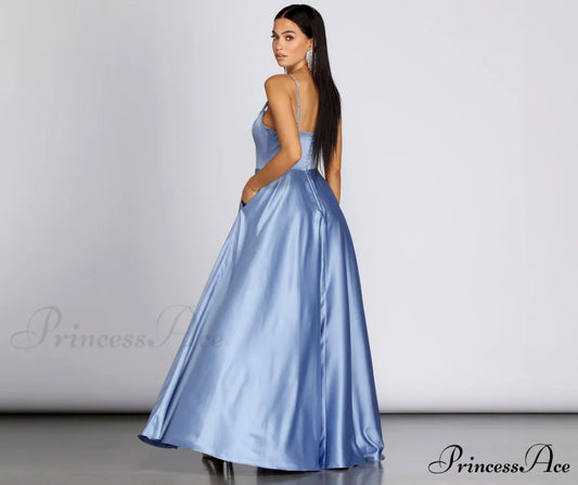 Juliet Formal High Charming Slit Dress 2 PINK / 1