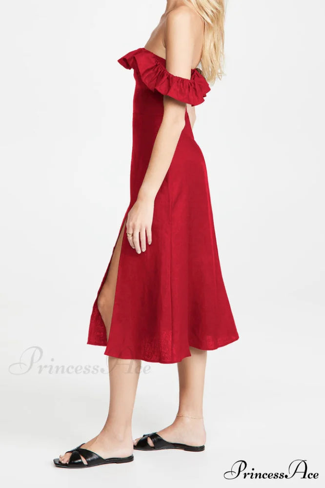 Kacie Ruffles Stylish Midi Dress