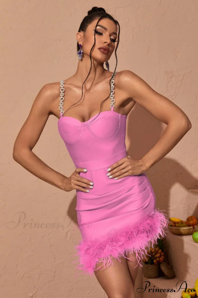 Kadence Crystal Stylish Chain Bandage Dress