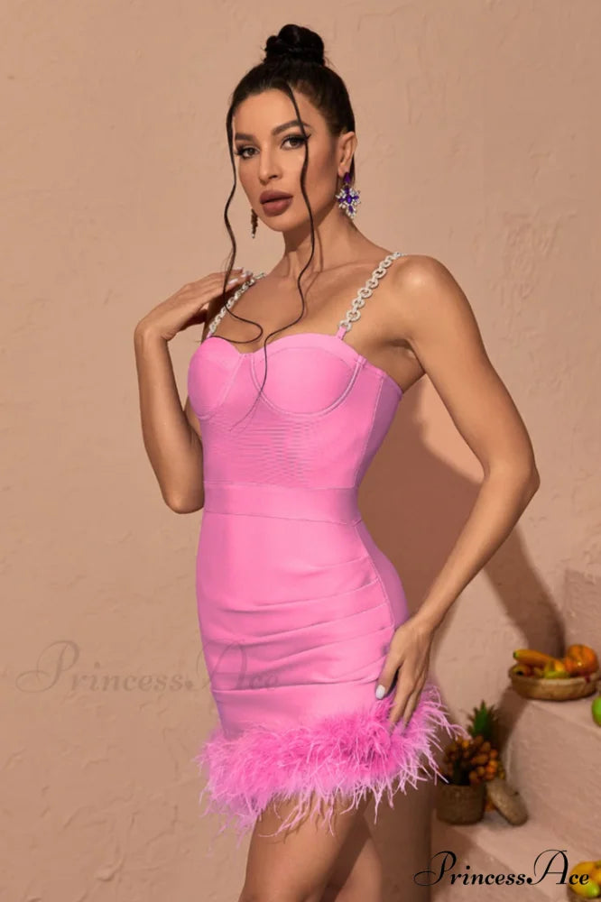 Kadence Crystal Stylish Chain Bandage Dress