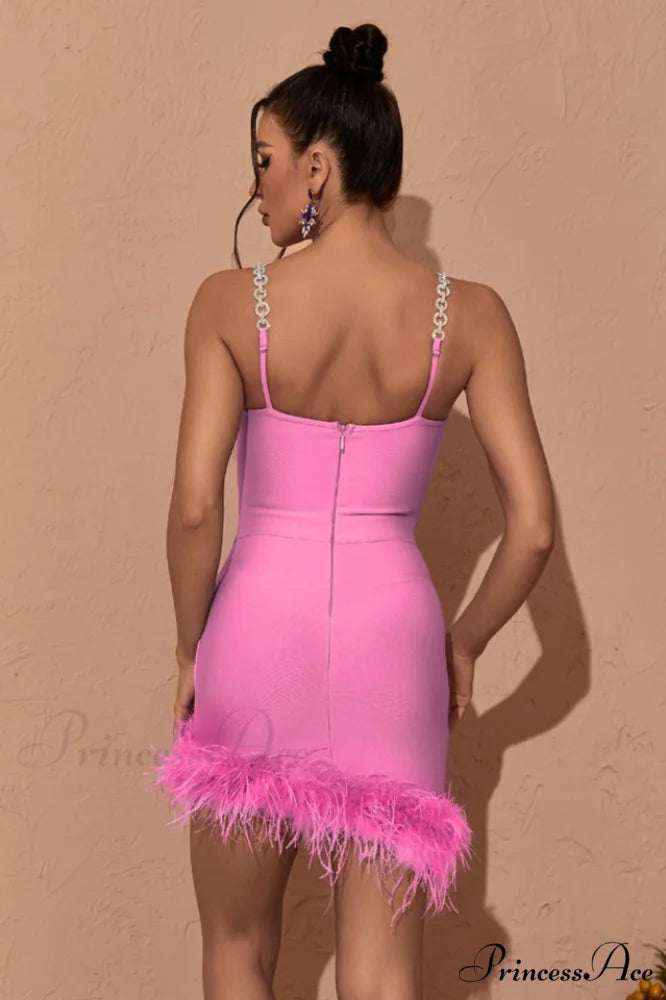 Kadence Crystal Stylish Chain Bandage Dress