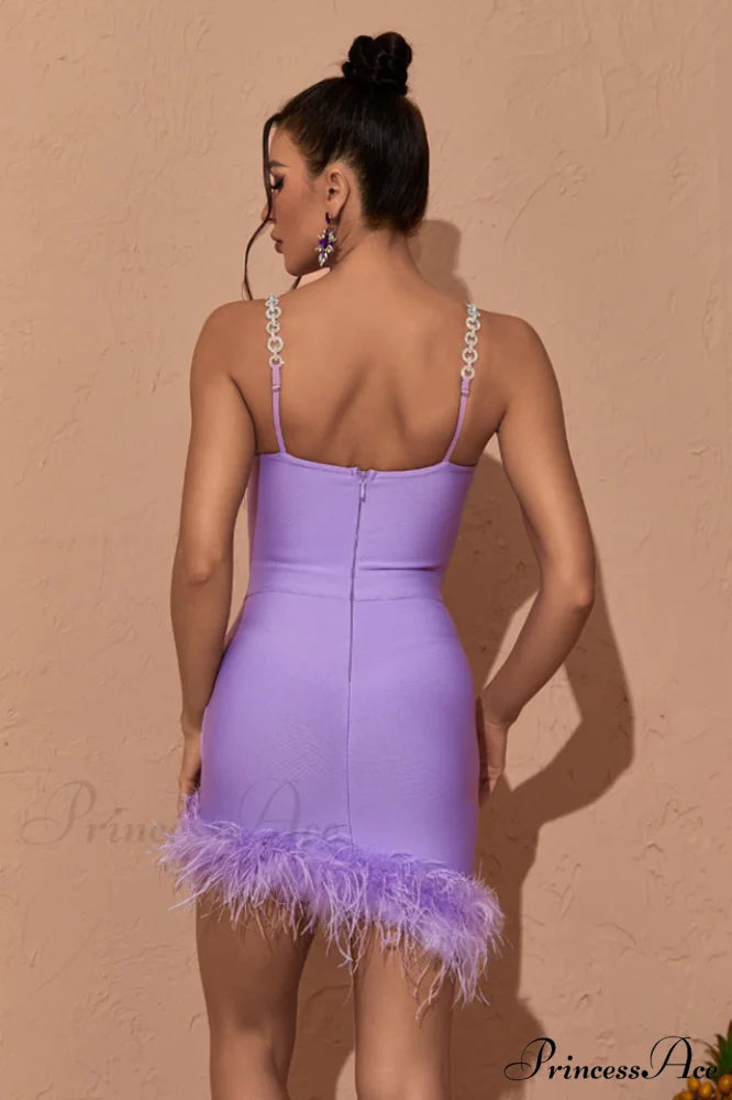 Kadence Crystal Stylish Chain Bandage Dress