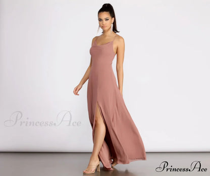 Kai Chiffon Lace Charming Up Back A-Line Dress