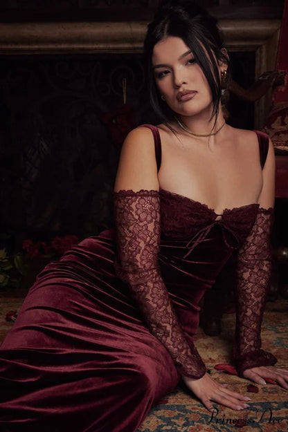 Kaia Evening Stylish Velvet Maxi Dress