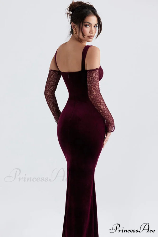 Kaia Evening Stylish Velvet Maxi Dress