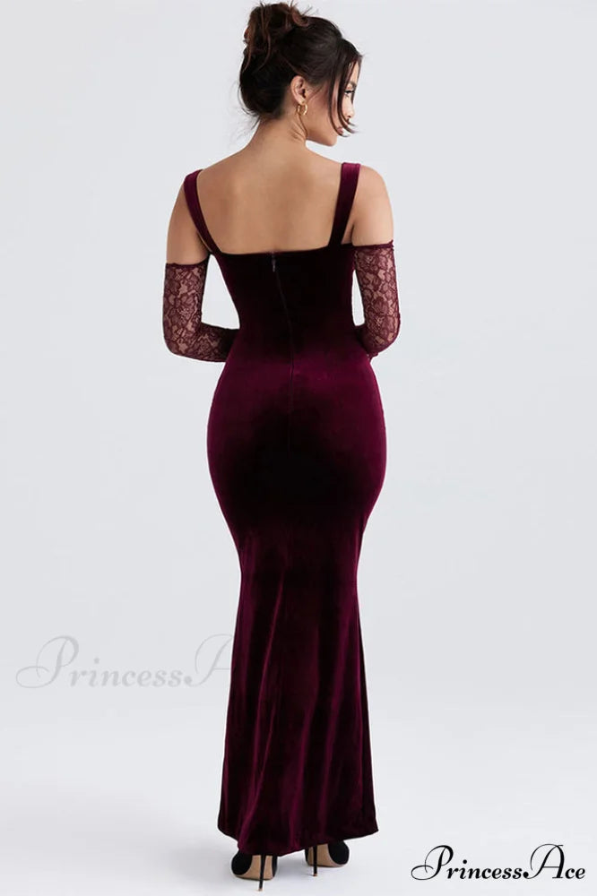 Kaia Evening Stylish Velvet Maxi Dress