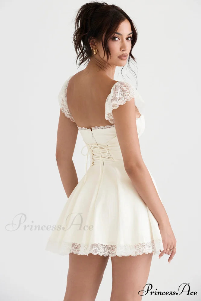 KAIA IVORY Stylish A-LINE MINI DRESS