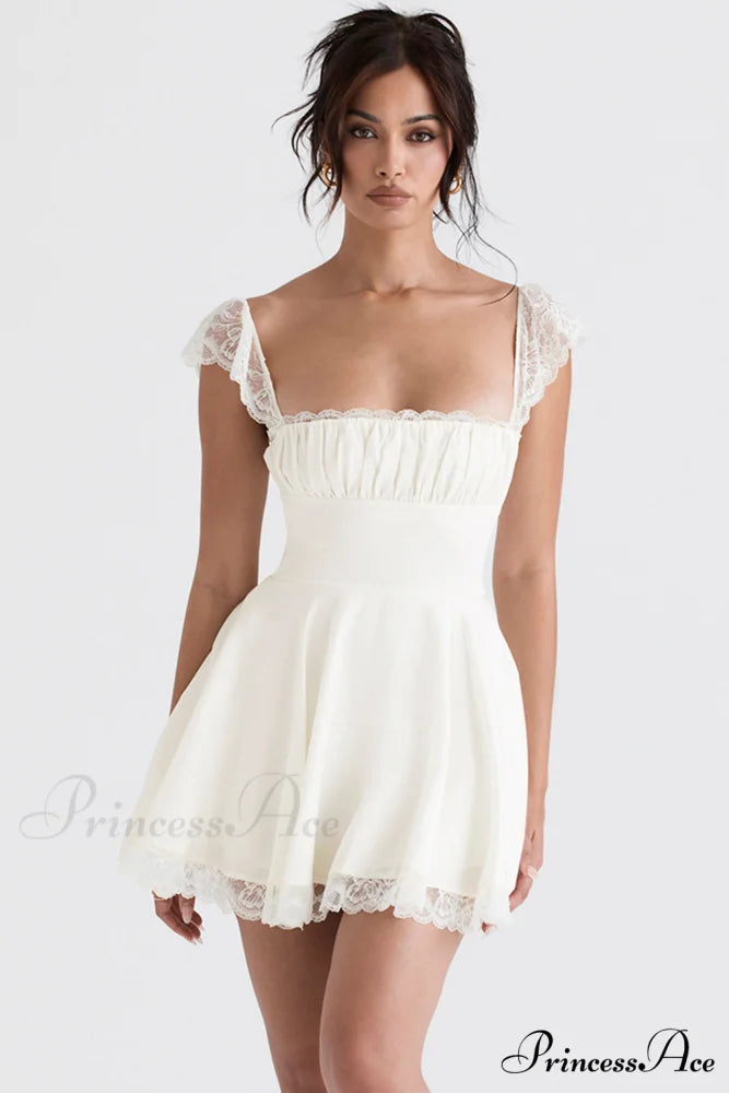 KAIA IVORY Stylish A-LINE MINI DRESS 16 Days / 4 / S / White