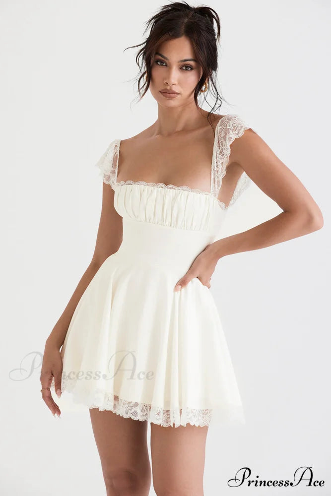 KAIA IVORY Stylish A-LINE MINI DRESS 30 Days / 4 / S / White