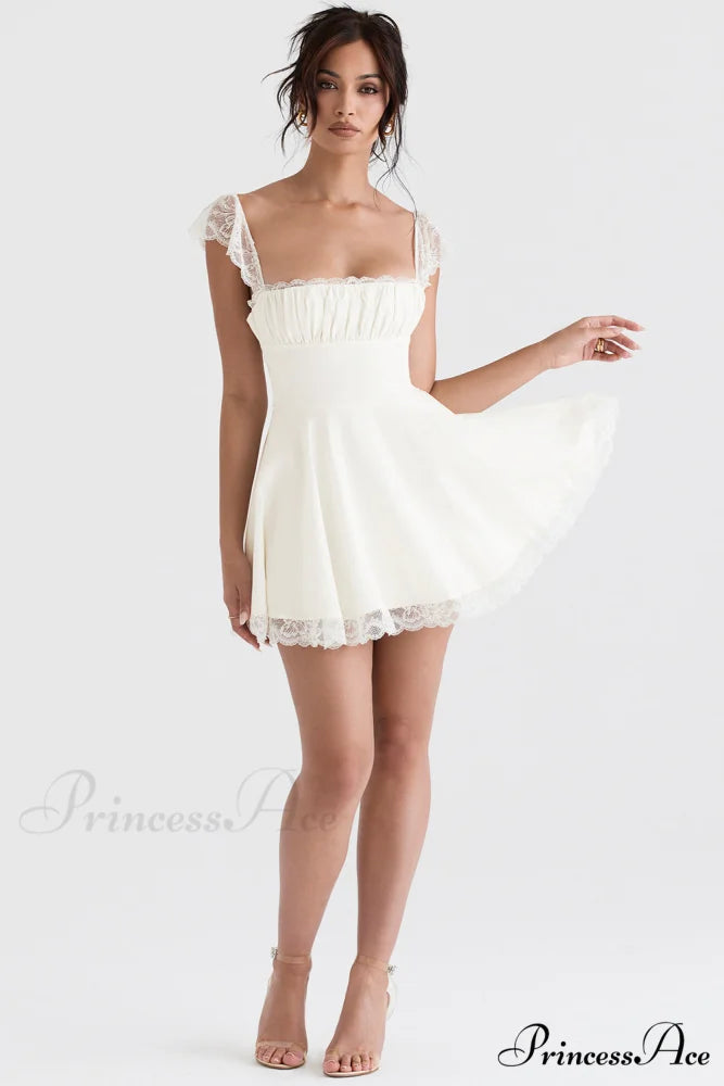KAIA IVORY Stylish A-LINE MINI DRESS 4 Days / 4 / S / White