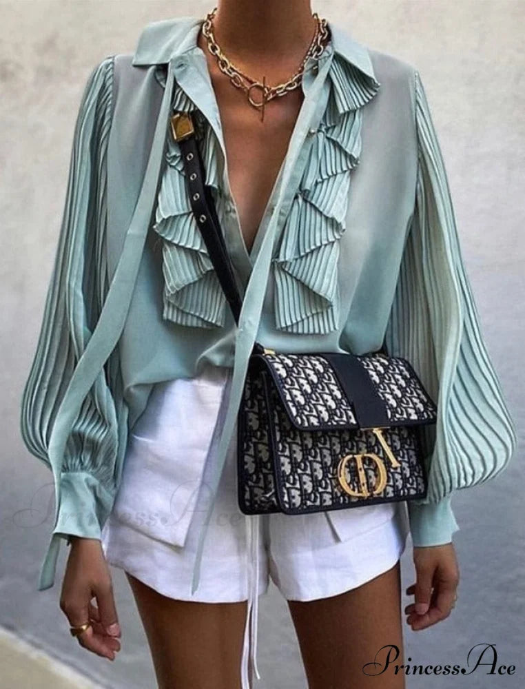 KAIYA Women’s Blouse XS / Green-Gray