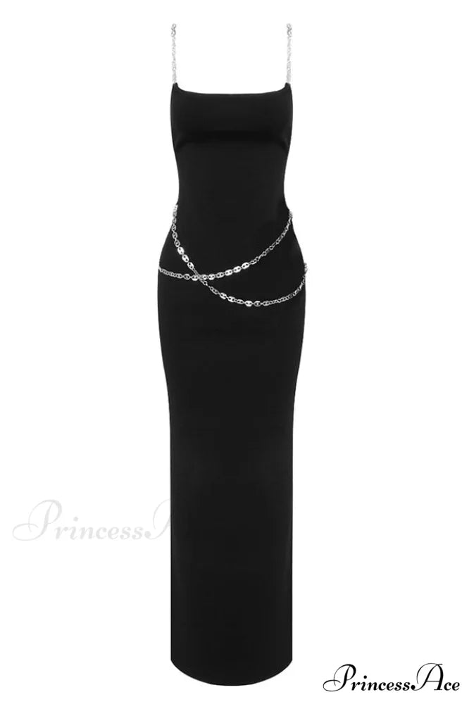 Katalina Bodycon Stylish Maxi Slip Dress XS / Black