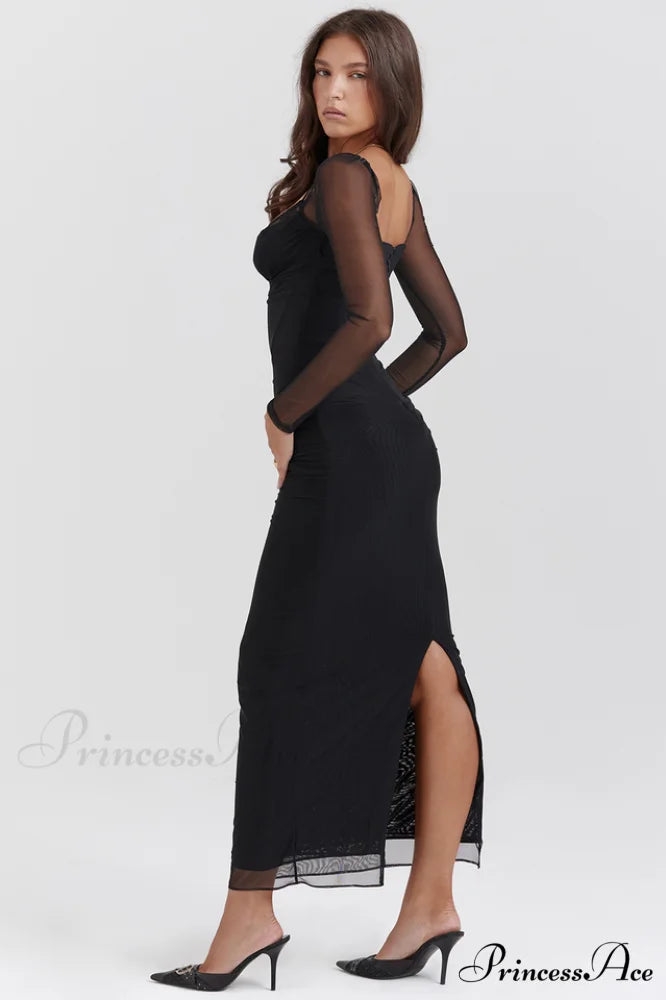 Katarina Black Stylish Maxi Dress
