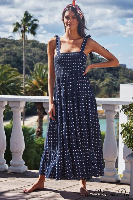 Katie Smocked Stylish Maxi Dress S / 1#