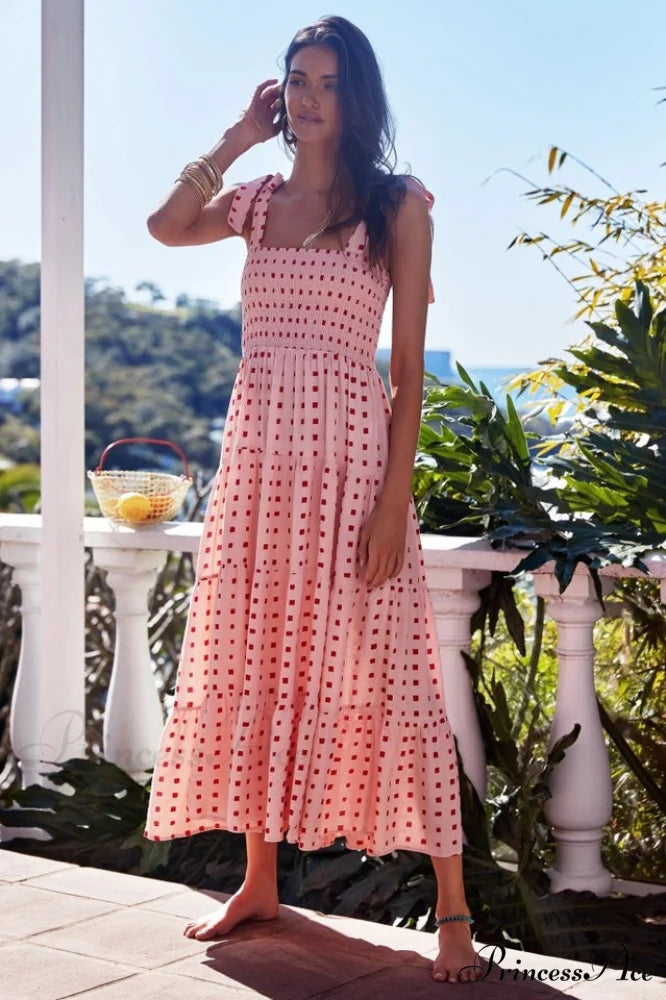Katie Smocked Stylish Maxi Dress S / 2#