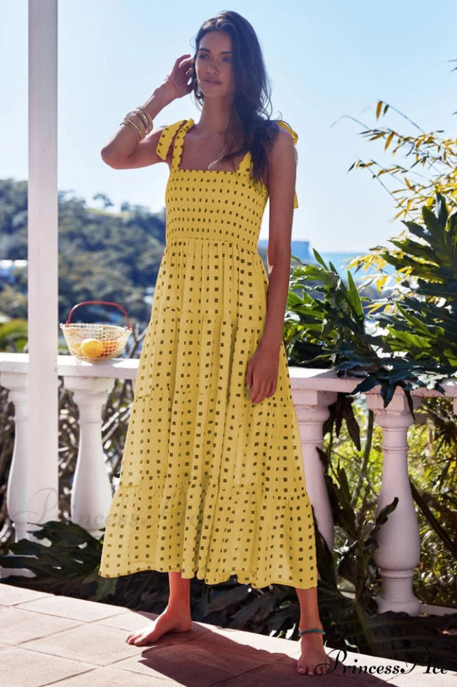 Katie Smocked Stylish Maxi Dress S / 3#