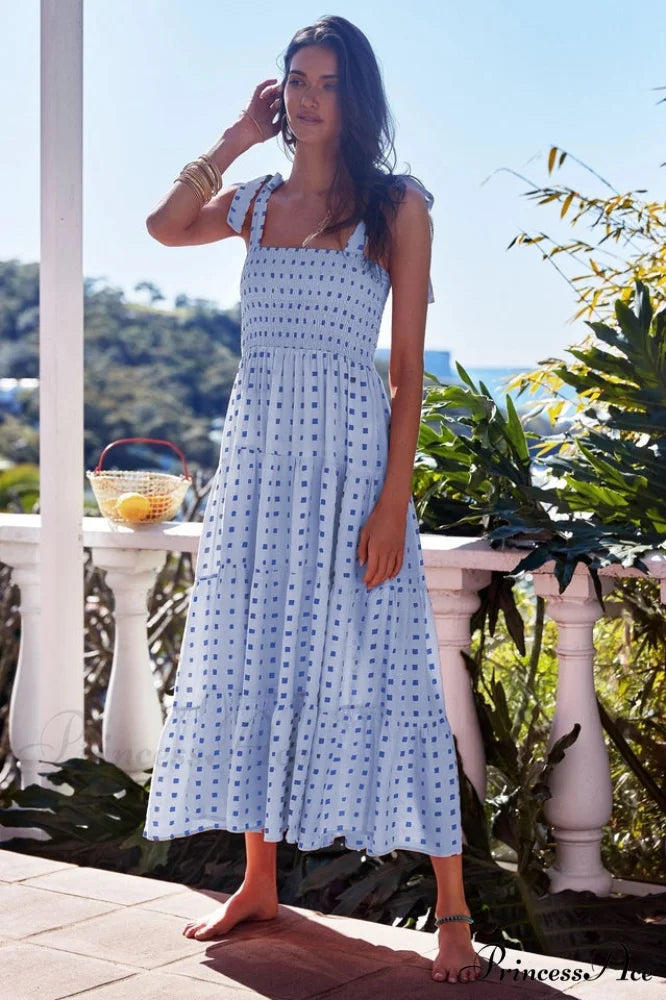 Katie Smocked Stylish Maxi Dress S / 4#