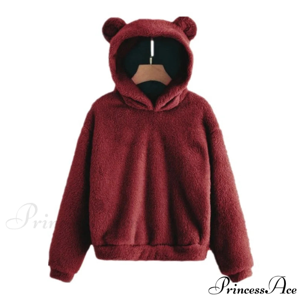 Kawaii Pullover Harajuku Oversize Hoodie Red wine / S