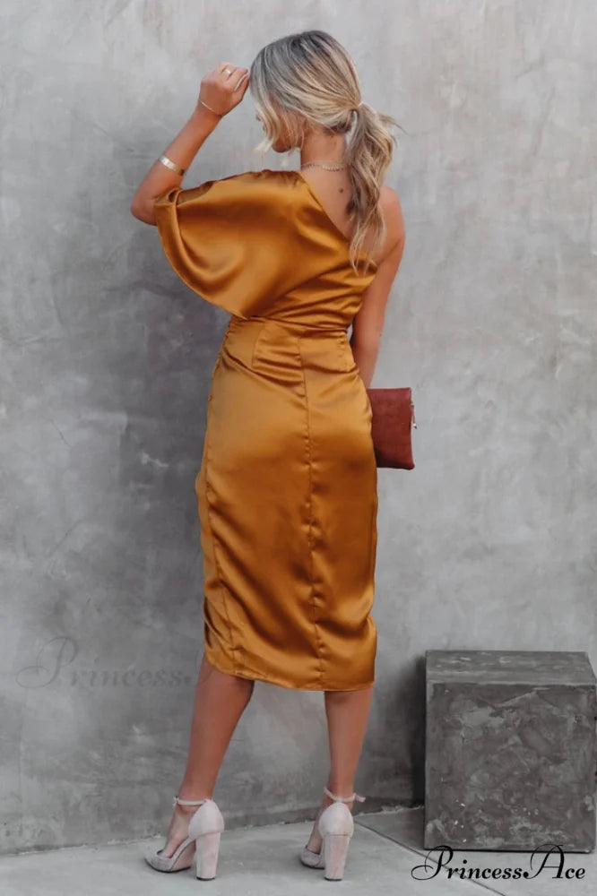 Kelly Satin Stylish Irregular Evening Dress