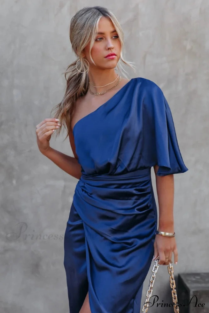 Kelly Satin Stylish Irregular Evening Dress