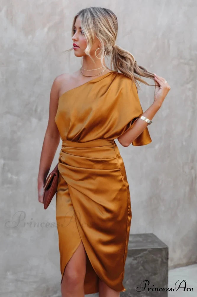 Kelly Satin Stylish Irregular Evening Dress