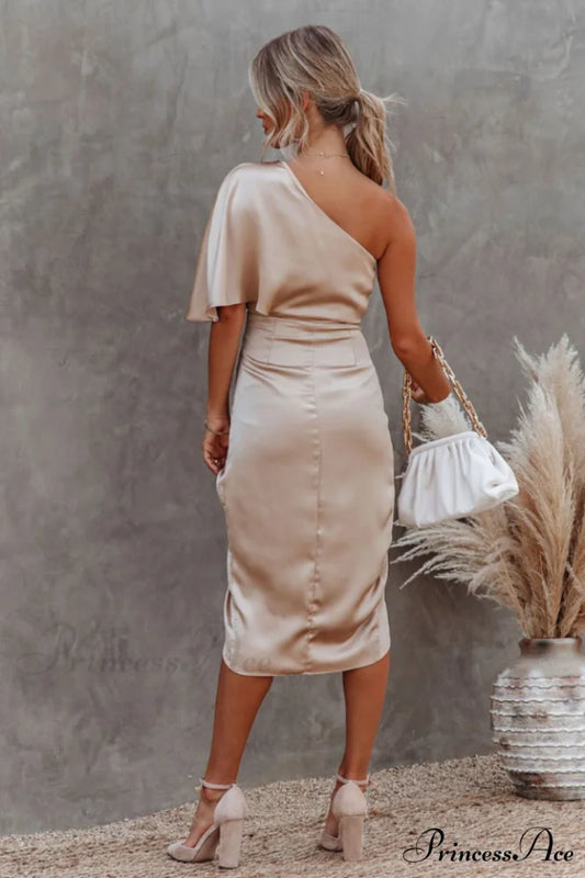 Kelly Satin Stylish Irregular Evening Dress