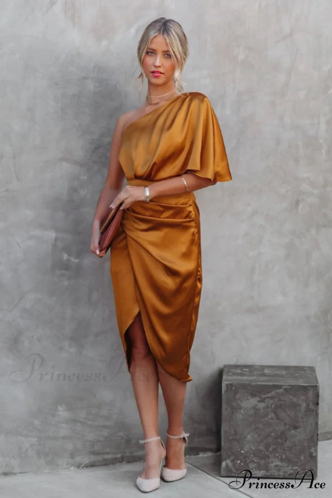 Kelly Satin Stylish Irregular Evening Dress