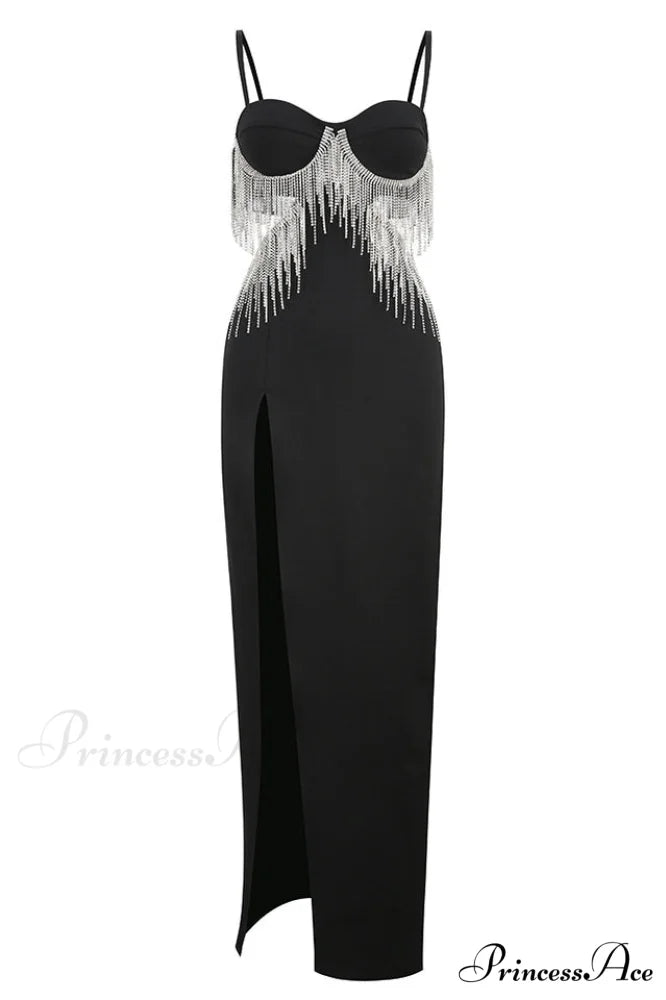 Keturah Crystal Stylish Embellished Midi Dress