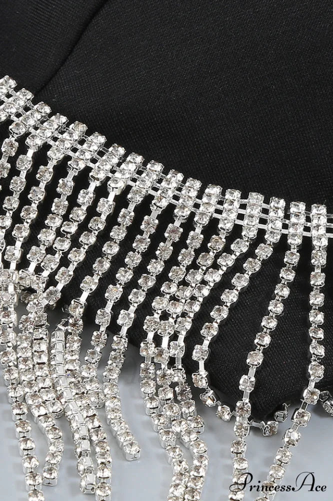 Keturah Crystal Stylish Embellished Midi Dress