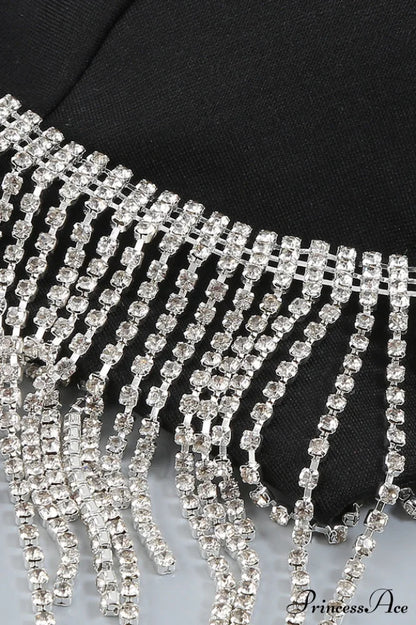 Keturah Crystal Stylish Embellished Midi Dress