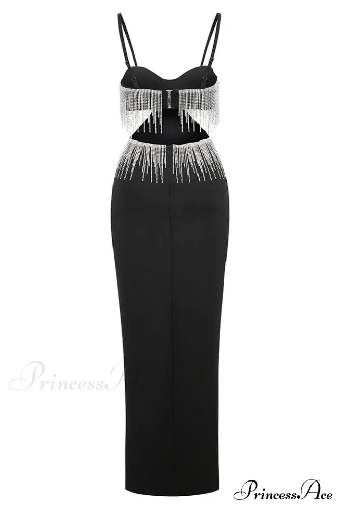Keturah Crystal Stylish Embellished Midi Dress