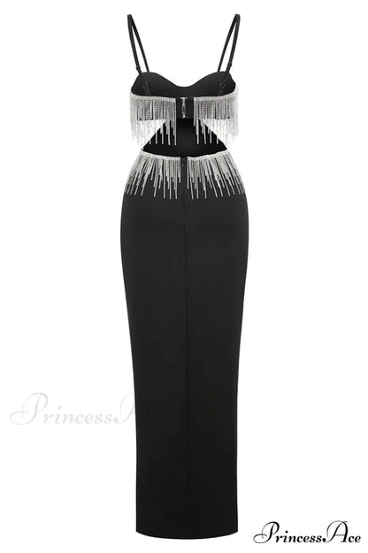 Keturah Crystal Stylish Embellished Midi Dress
